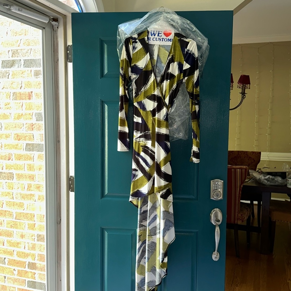 EUC Loila asymmetrical wrap dress S
